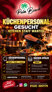 Küchenpersonal gesucht im Palm Beach-Hochkant